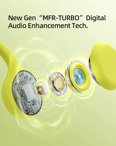 Vista 10 de Auriculares de conducción ósea, auriculares de oreja abierta con micrófono, auriculares inalámbricos Bluetooth para correr, auriculares impermeables