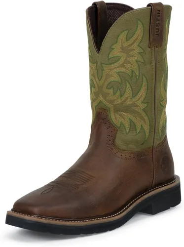 Vista 3 de Justin Original Work Boots Driller - Botas de trabajo con punta cuadrada para hombre