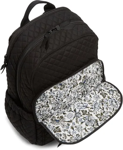 Vista 4 de Vera Bradley Mochila Campus de Algodón para Mujer, Negro algodón reciclado