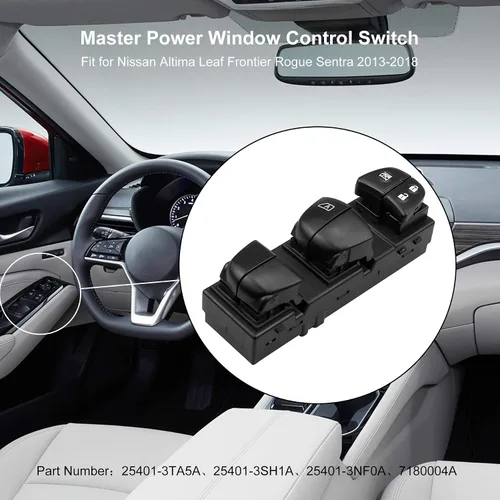 Vista 2 de Interruptor de control de elevalunas eléctrico para Nissan Pathfinder, Altima Leaf Juke Frontier Tiida Rogue Sentra 2013-2019, 25401-3TA5A