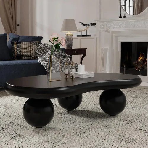 Vista 18 de Mesas de centro en forma de nube, mesa de centro irregular, mesa de centro con diseño moderno en forma de nube, mesas de centro para sala de estar