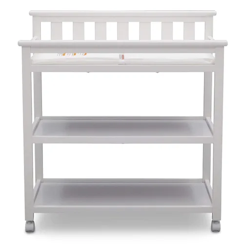 Vista 6 de Delta Children Cambiador plano con ruedas y cambiador - Certificado Greenguard Gold, Bianca White