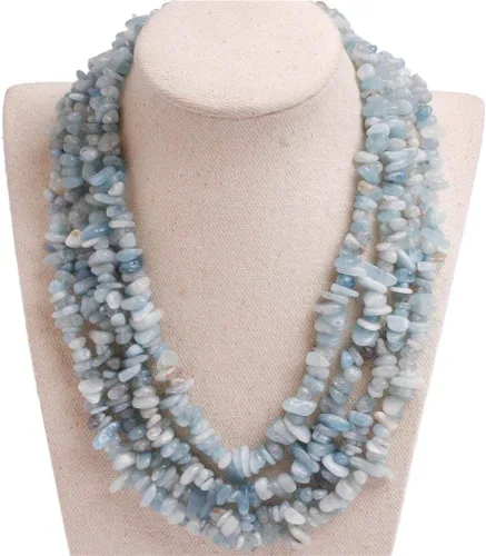 Vista 16 de GEM-Inside - Collar de piedras preciosas moradas con cuentas de cuarzo morado, dije bohemio de moda con soporte de babero, collar de cuentas