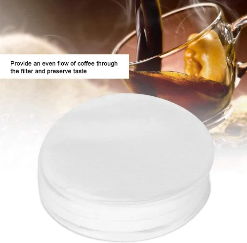 Vista 2 de Filtros de café de papel, 100 unidades de papel de filtro de café de 2.362 in/2.677 in por juego, filtro de repuesto, filtros de café clásicos