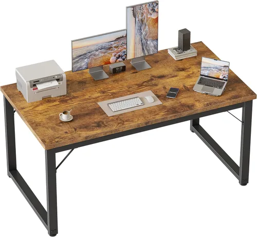 Vista 27 de Mericonia Escritorio para computadora, escritorio de juegos para espacios pequeños, mesa de estilo moderno y simple para oficina en casa, mesa