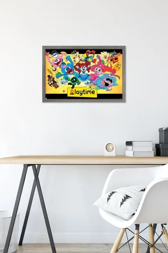 Vista 6 de Trends International Poppy Playtime - Póster de pared grupal, 14.72 x 22.37 pulgadas, versión enmarcada de madera de granero