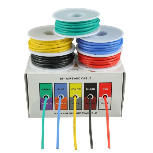 Vista 12 de BOJACK Alambre de silicona de calibre 10 de 10 pies rojo y 10 pies negro flexible 10 AWG alambre de cobre trenzado (paquete de 1 par)