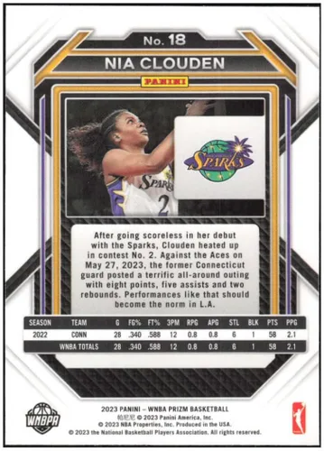 Vista 2 de Nia Clouden 2023 Panini WNBA Prizm #18 NM-MT+ Basketball