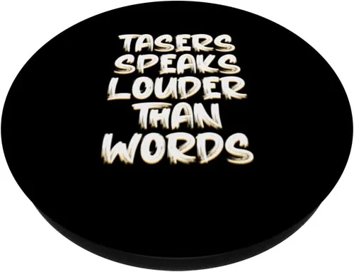 Vista 2 de Tasers Speak Louder Than Words Electric Taser PopSockets intercambiables PopGrip