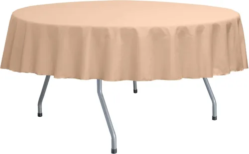 Vista 29 de Ultimate Textile Poly-Cotton Twill 60-Inch Round Tablecloth - Fits Tables Smaller Than 60-Inches in Diameter, Navy Blue