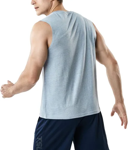 Vista 2 de TSLA Paquete de 1 o 3 camisetas sin mangas para correr para hombre, camisetas atléticas de rendimiento muscular, Dry Fit para entrenamiento