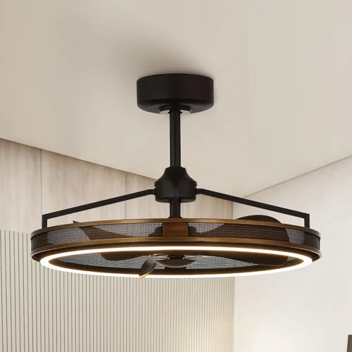 Vista 4 de Parrot Uncle Ventiladores de techo con luces y control remoto, ventilador de techo sin aspas con luz para dormitorio, sala de estar, comedor, 27