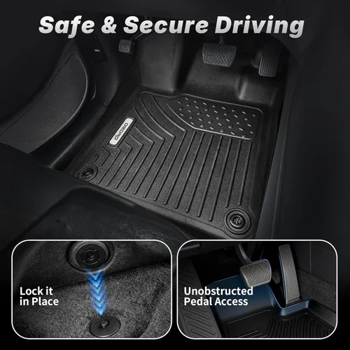Vista 2 de OEDRO Alfombrillas de suelo compatibles con Honda HR-V EX/EX-L/LX/Sport/Touring 2016-2022, forros de suelo de TPE personalizados para todo clima