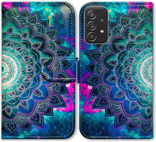 Vista 18 de Bcov Funda para Galaxy A52 5G, diseño de pájaro negro y verde con tapa para teléfono con ranura para tarjetas, soporte para Samsung Galaxy A52 5G