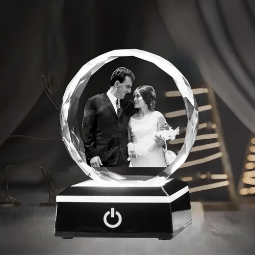 Vista 8 de KSHS Regalos personalizados para mujeres, esposa, hombres, ella, él. Grandes manualidades de cristal personalizadas con tu propia foto, marco