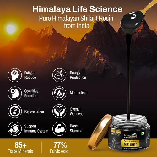 Vista 3 de Resina Shilajit pura Shilajit más potente de la India, grado oro para hombres y mujeres, 75 porciones para aumentar la energía, más de 85