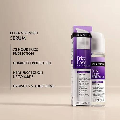 Vista 5 de John Frieda Frizz Ease - Suero capilar extra fuerte para cabello grueso y grueso, suero suavizante antiencrespamiento con aceite de argán y coco