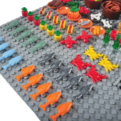 Vista 5 de 180 piezas de bloques de construcción de alimentos, accesorios de cocina, juego de ladrillos de construcción, juego de construcción de bricolaje