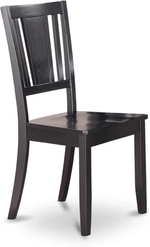 Vista 8 de East West Furniture DLDU5-BLK-W - Juego de mesa de comedor de 5 piezas para 4 personas, incluye una mesa de cocina redonda con gotas y 4 sillas