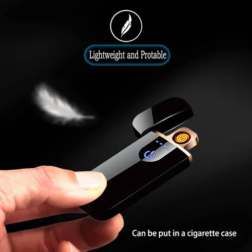 Vista 7 de Encendedor electrónico, encendedor eléctrico inteligente, mini encendedor recargable USB con ignición táctil de doble lado, encendedor sin llama a