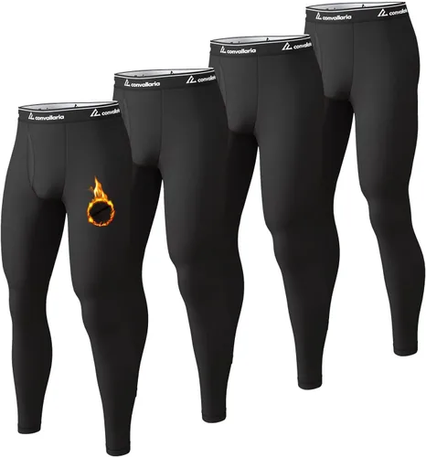 Vista 15 de 4 or 2 Pack Men's Thermal Pants Fleece Lined Long Johns Bottom Base Layer Negro/Gris