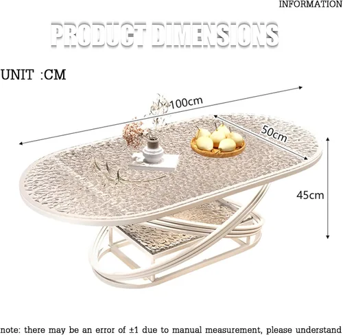 Vista 2 de Mesa de centro de almacenamiento Mesa de centro para sala, mesa de centro para sala de estar, simple y moderna, de vidrio templado, mesa de cóctel