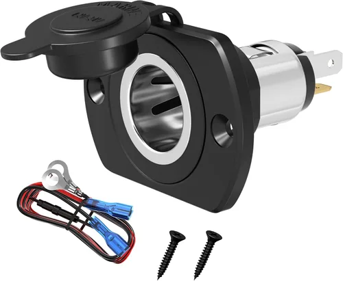Vista 7 de DaierTek Enchufe de encendedor de cigarrillos DC 12V encendedor de cigarrillos de coche 12 voltios hembra toma de corriente de repuesto con cubierta