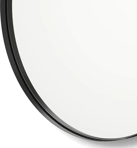 Vista 6 de Better - Espejo de pared biselado Espejo de tocador de baño Marco de metal negro 24 x 24 pulgadas redondo