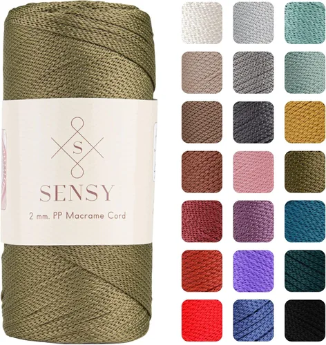 Vista 10 de Sensy Premium 2mm 229.5 metros de cuerda de poliéster 100% cordón de polipropileno Cordón de macramé 2mm Cordón para bolso de crochet Hilo