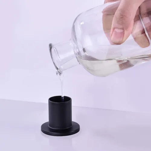 Vista 2 de Dispensador de jabón para fregadero de cocina, dispensador de fregadero integrado negro con cabezal de bomba de latón macizo, resistente a