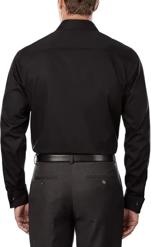Vista 2 de Calvin Klein Camisa de vestir para hombre ajuste regular sin hierro puño francés