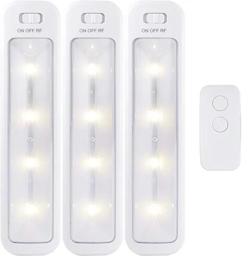 Vista 7 de Energizer Barras LED inalámbricas de 10 pulgadas, paquete de 2, control remoto, 70 lúmenes cada una, blanco suave, funciona con pilas, sin cableado