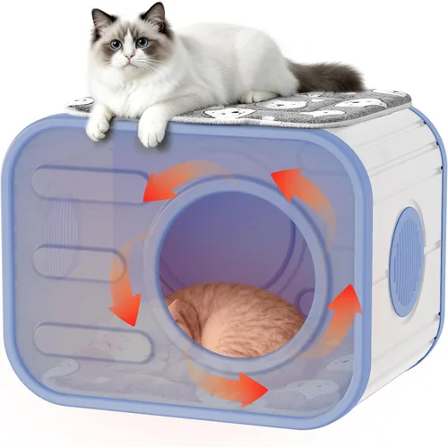 Vista 9 de Casa para Gatos de Exterior de Resina Casas para Gatos de Exterior Casa Aislada para Gatos Ferales para Gatos y Animales Pequeños