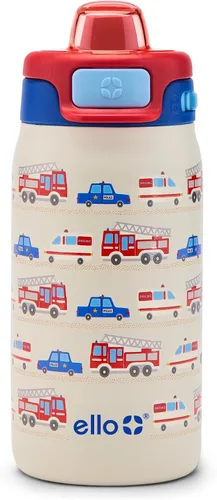 Vista 15 de Ello Pop & Fill Botella de agua de acero inoxidable para niños de 12 onzas con tapa de llenado rápido Botella libre de BPA con aislamiento al