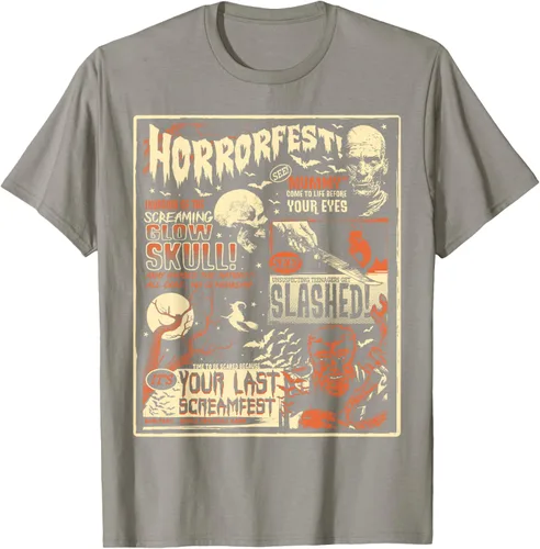 Vista 28 de Vintage Horrorfest Movie Poster Terror Old Time Halloween Camiseta S Negro