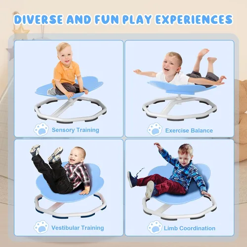 Vista 6 de Qusases Sillas Giratorias Sensoriales para Niños, Silla Giratoria para Niños Autistas, Juguetes Sensoriales de Sentarse y Girar, Entrenamiento
