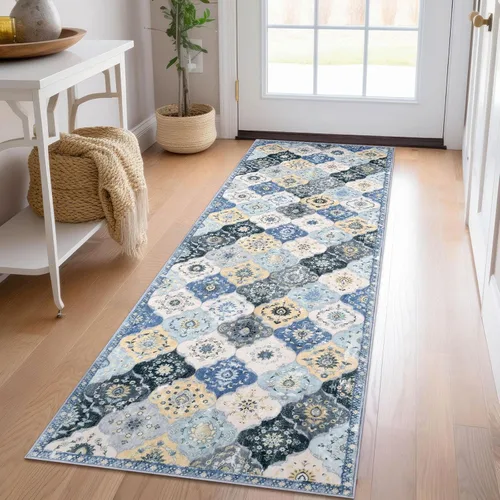 Vista 26 de KILOCOCO Alfombra marroquí pequeña, de 2 x 3 pies, color negro/dorado, súper suave, lavable, para interiores, vintage, lavable, antideslizante