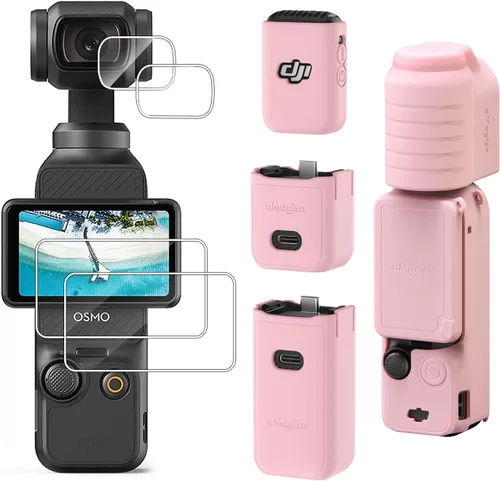 Vista 7 de Funda protectora de silicona para lente de pantalla para DJI Osmo Pocket 3 Accesorios (Negro)