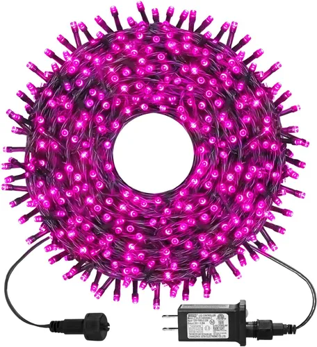 Vista 13 de kemooie 300 luces LED verdes de Navidad, 99 pies, 8 modos de parpadeo, enchufables, tira de luces de alambre verde, luces de Navidad impermeables