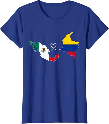 Vista 51 de Camiseta Half Colombian Half Mexican Flag Map DNA Mexico Colombia