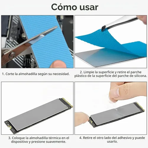Vista 6 de UCEC 30 almohadillas térmicas GPU, 2.6 x 0.8 pulgadas, almohadilla térmica de silicona reutilizable para CPU, almohadilla de enfriamiento