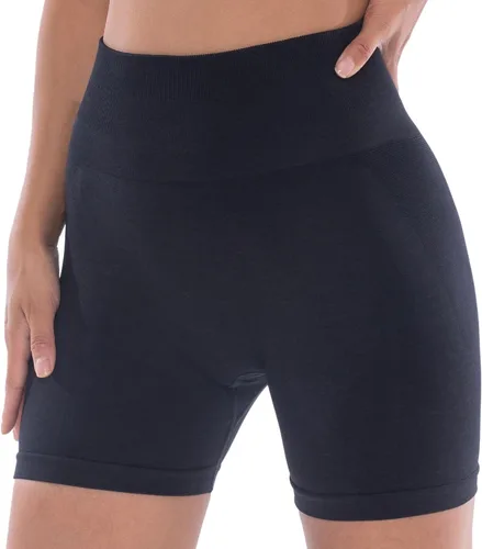 Vista 2 de DEJAVE Pantalones cortos de entrenamiento para mujer, cintura alta, levantamiento de glúteos, sin costuras, para ciclismo, gimnasio, yoga
