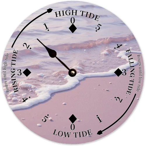 Vista 18 de Tide Clock for Wall Myrtle Beach Time Coastal Clocks Beach Navy-3