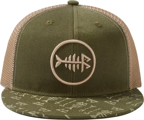 Vista 2 de BASSDASH Gorra de Camionero de Ala Plana Ajustable con Snapback y Malla para Hombres y Mujeres Verde militar