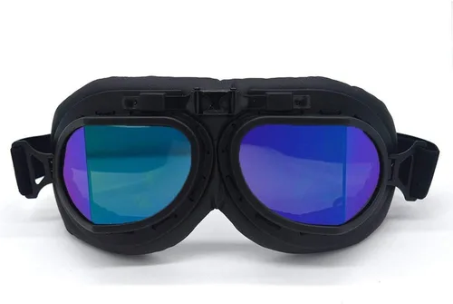 Vista 10 de Gafas Vintage para Motocicleta Antivaho y Antiimpacto Protección UV Gafas de Aviador Piloto, Adulto Carreras Voladores Equitación Arena y Polvo
