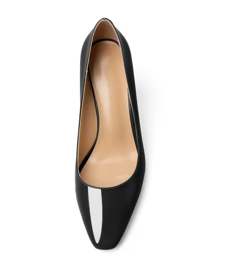 Vista 3 de Joseywade Zapatos de tacón alto para mujer con punta cuadrada de tacón de aguja sin cordones con punta cerrada de 3.5 pulgadas, zapatos de vestir