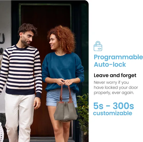 Vista 5 de Lockly Smart Lock modelo 7S, cerradura de puerta inteligente Bluetooth, entrada sin llave con teclado digital PIN Genie®, cerrojo de bloqueo