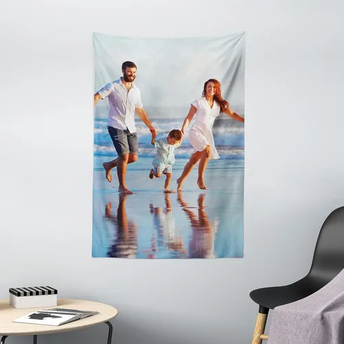 Vista 9 de Ambesonne Tapiz personalizado con fotos, ultra suave satén para colgar en la pared para dormitorio, sala de estar, dormitorio, decoración para todas