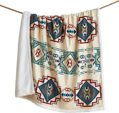Vista 24 de Indigo Hill by HiEnd Accents Acadia - Manta de sherpa con estampado de pinos bosques, naturaleza, bosque, montaña, manta occidental para acampar al