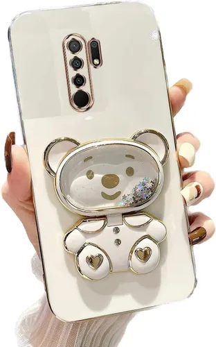 Vista 47 de Miagon Bear - Funda con soporte para espejo para Xiaomi Redmi A1, Quicksand Glitter Electroplated Soft TPU Protector Slim a prueba de golpes